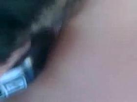 downblouse girl in red with tattoo