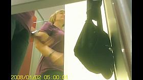 Quick peek of changing room amateur naked tits