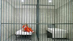 Natural tits blonde bangs in jail cell