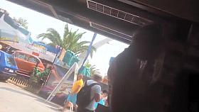 Voyeur man followed a slim babe with a cute butt around the store