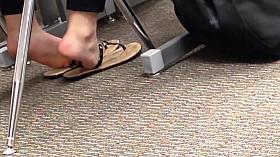 Candid College Cheerleader Feet in Class 1