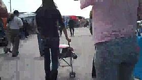 Following ass & butts in jeans around