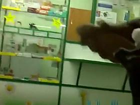 Public wanks in front of woman