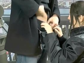 Thrill of getting caught during a blowjob