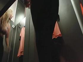 Blonde in dressing room