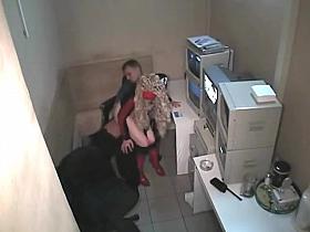 Security Guy fucks on security cam