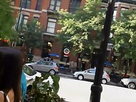 Skirt incident on the street