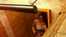 Tight body chick tries on skimpy clothes