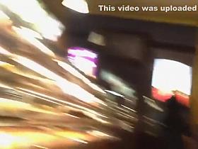 Upskirt of a lonely girl in a coffee shop