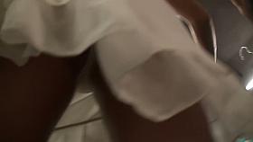 Petite upskirt voyeur chicks in a store