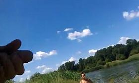 Dickflash - Jerking for a topless sunbather .360p