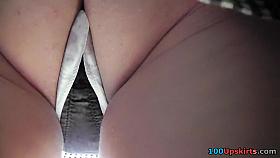 Dark strap close up the checked petticoat