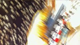 Upskirt and dowblouse of the amateur cutie in the street