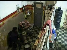 Babe gets fucked in a tire shop and it's all on a hidden cam