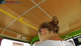 Free up petticoat of sweetheart on the bus