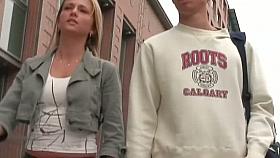 Candid street camera video of sexy ass and crutch in leather