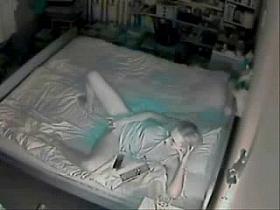 Night time hidden cam caught my mum masturbating