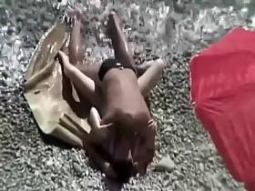 She didn't even undress for beach sex