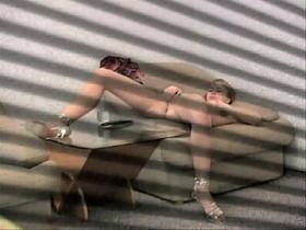 Nude amateur spied in arm chair masturbating the cunt