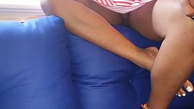 Upskirt No Panties In Hotel Room - Smoking Near Window