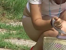 Curvy little Japanese slag loses her skirt during instant sharking odyssey