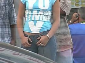 He is showing us that abnormally sexy woman