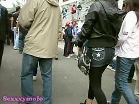 Perfect race car models candid ass clip