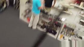 Petite redhead facefucked in pawnshop