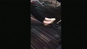 Milf in high heels dangling candid playing