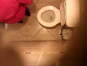 Cute teen caught peeing in toilet
