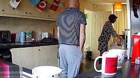 Housewife Milf Mum Mom Shagged Kitchen - Hidden IP Camera