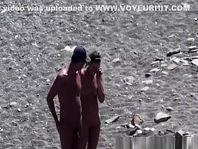 Naturist woman at beach