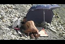Voyeur on public beach sex