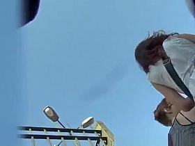 Chicks in short dresses upskirted