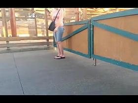 Voyeur Smoking at theme park