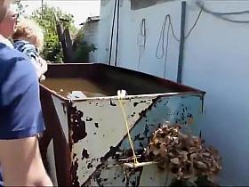 Funny upskirt view during a wacky prank