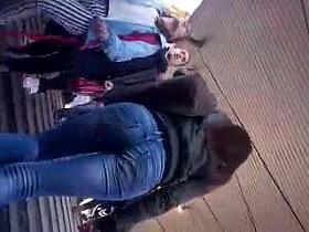 Candid ass, tight jeans 12.