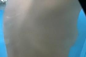 Beach cabin girl with enjoyable booty and boobs