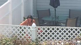 Spying on a Black and White Leopard Bikini MILF