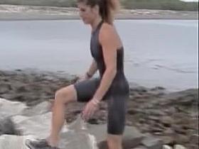 Lilac costume is on the candid body of amateur girl 08b