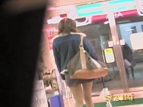 Checking clothes and leaving the boutique got skirt sharked