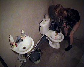 Pissing on hidden camera