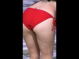 hot sexy teen at beach nice jiggly ass sexy slo mo