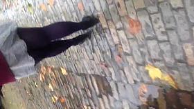 candid purple tights