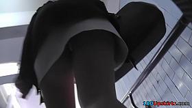 Best upskirt clip of a blonde with a tiny thong