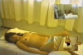 Cute Japanese broad fingered in spy cam massage video