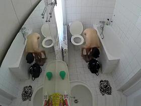 Sexy chick spied in bathroom taking shower