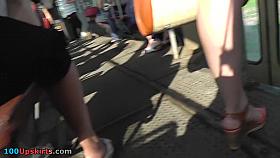 Angel in sheer petticoat hawt upskirting