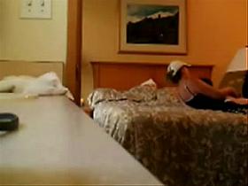 My kinky mom fingering on bed . Hidden cam