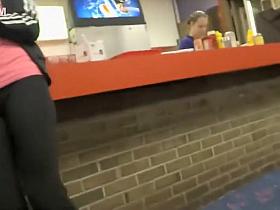 Roller skating girl with a hot body